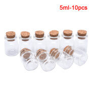 Fkend 10 Chai ThủY Tinh Mini Có Nút Chai Lọ Trong Suốt Trang Trí Đám Cưới