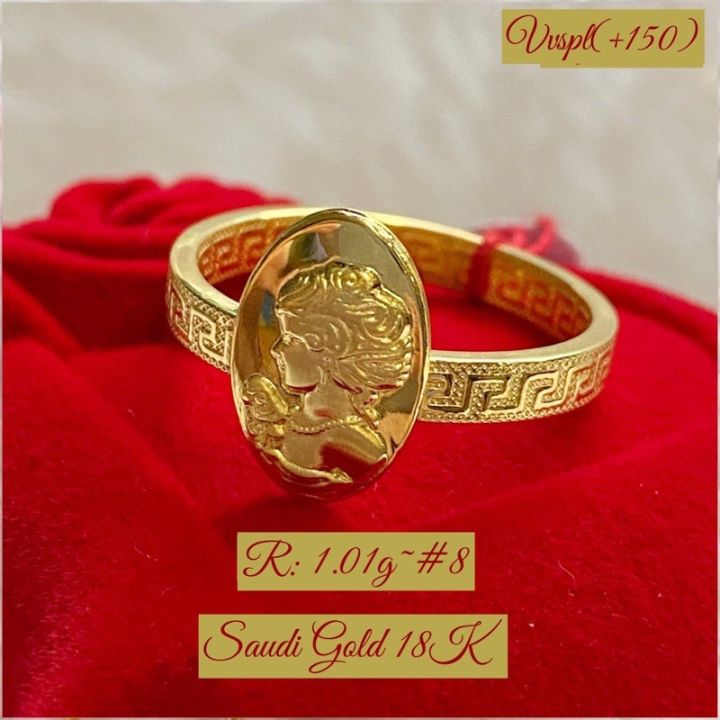 18K Saudi Gold Cameo Ladies Ring | Lazada PH
