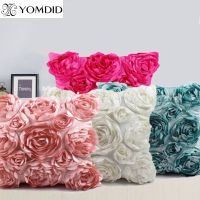 hot！【DT】┋┇✹  roses embroidered Cushion rose Pattern Pillowcase Wedding Sofa car decoration European style