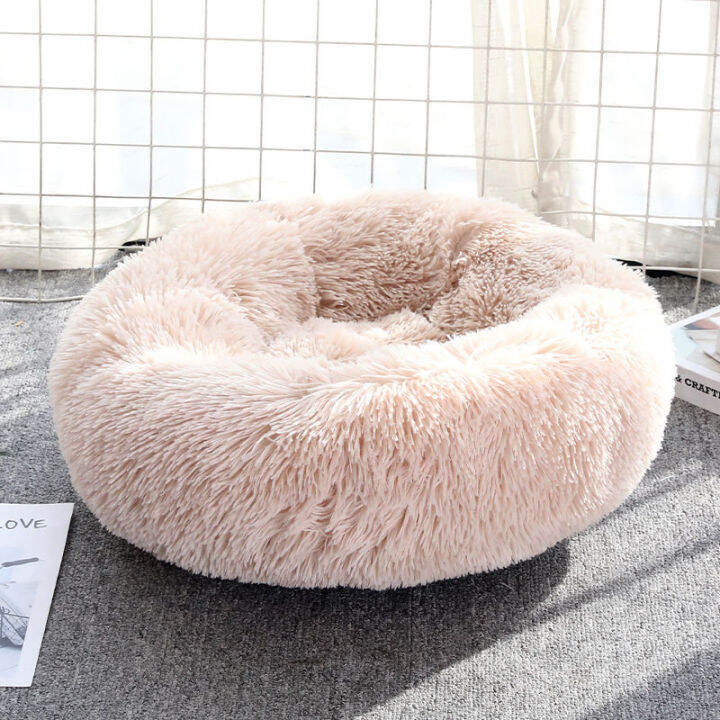 dog-bed-soft-fluffy-cat-beds-long-plush-dounts-beds-calming-bed-hondenmand-kennel-house-cushion-for-small-large-dog-cats