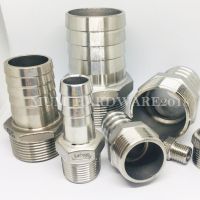 ข้อต่อหางปลา (ท่อสวมสายยางเกลียวนอก) ( Stainless Steel Hose Nipple )สแตนเลส เกลียว BSPT เกรด304 ขนาด 1-1/4"ถึง 4 นิ้ว