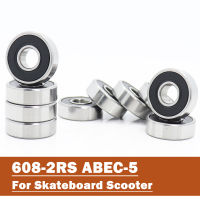 แบริ่ง608RS 8*22*7มิลลิเมตร (10ชิ้น) ABEC-5สเก็ตบอร์ดสกูตเตอร์608 2RS ลูกปืนขนาดเล็กสเก็ตลูกกลิ้ง608-2RS 608อาร์เอสแบริ่ง