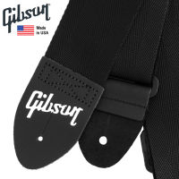 GIBSON® สายสะพายกีตาร์โปร่ง / สายสะพายกีตาร์ไฟฟ้า กว้าง 2" ของแท้ รุ่น Regular Style Jet Black (สีดำ) ** Made in USA **