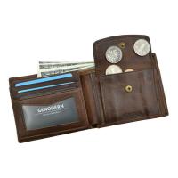 ZZOOI Cow Leather Men Wallets with Coin Pocket Vintage Male Purse Function Brown Genuine Leather Men Wallet with Card Holders