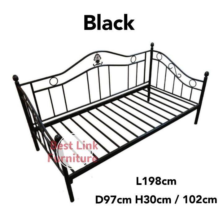 SINGLE METAL DAY BED /METAL BEDFRAME (FREE DELIVERY AND INSTALLATION