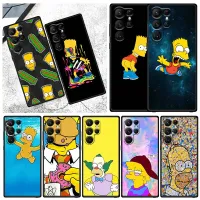 Anime Family The Simpsons Phone Case For Samsung Galaxy S23 S22 S21 S20 FE S10 S10E S9 Plus Ultra Pro Lite 5G TPU Black Funda Phone Cases