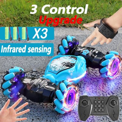 4WD 1:16 Stunt RC Car With LED Light Gesture Induction Deformation Twist Climbing Radio Controlled Car Electronic Toys for Kids