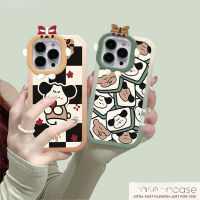 เคส Tongxiang เคส Hp,เคส OPPO A78 A17K A17 A57 2022 A15 A16 A16K A54 A53 A12 A5S F11 A31 A1K F9การ์ตูนน่ารักลายตารางหมากรุกลูกสุนัขปลอกซิลิโคนนิ่ม