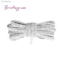 ﹉¤✠ BRISTLEGRASS 5 Yard 3/16 5mm Silver Metallic Glitter Skinny Elastics Spandex Bands Lace Trim Hairband Headband Tie Dress Sewing