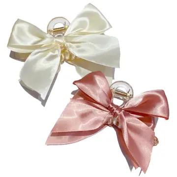 8PCS Pink Ribbon Bow Small Hair Clip Ins Sweet Cute Bangs Clip for