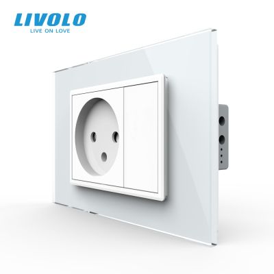 Livolo เซนเซอร์เต้าเสียบไฟอิสราเอลหน้าจอโทรศัพท์คริสตัลสีขาว/ดำ AC 110 ~ 250V เต้ารับอิสราเอล16A ผนัง VL-C9C1IL-11/12