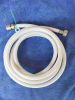 สายฝักบัวพีวีหัวทองเหลือง  สายฝักบัว ขนาดเกลียว 1/2" Shower Hose สีขาว