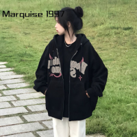 Marquise1997 เสื้อกันนหนาว เสื้อฮู้ด เสื้อกันหนาว ผญ เสื้อแจ็คเก็ตมีฮู้ดทรงหลวมใส่สบายทันสมัย WWY2390VGD 37Z230912