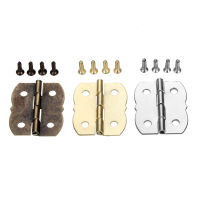 10Pcs Metal Hinges wscrews Cabinet Drawer Door 4 Holes Butterfly Decor Wood Jewelry Wine 30*25mm Antique BronzeSilverGold