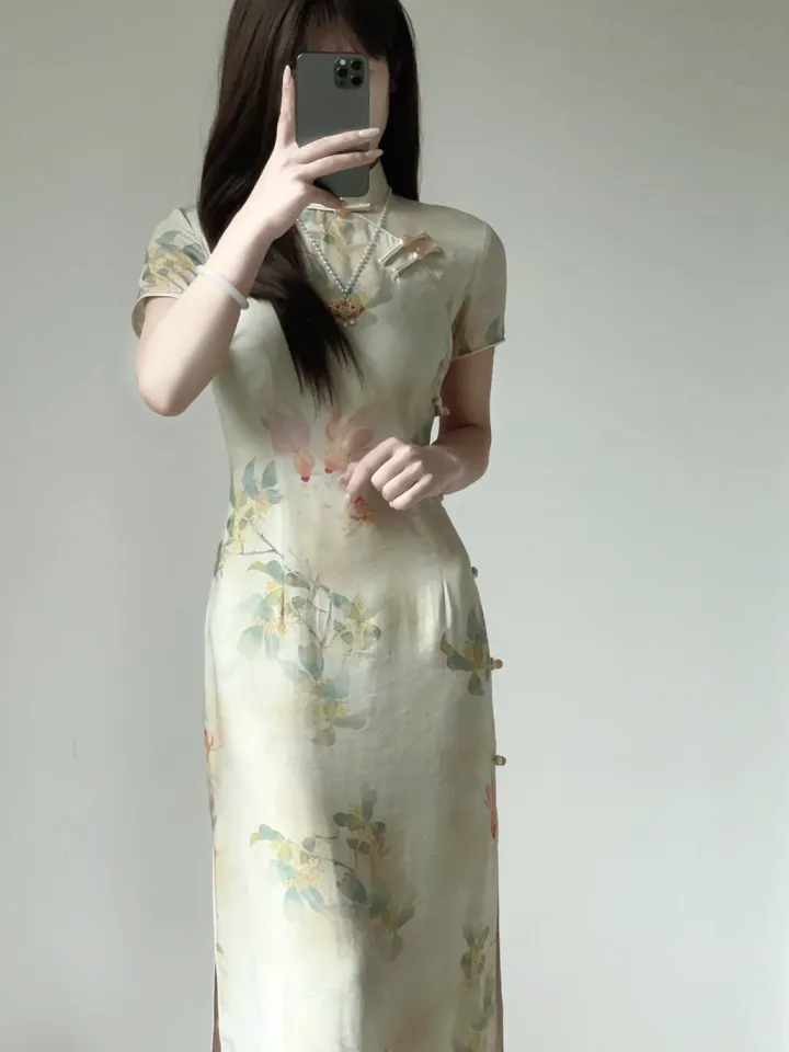 Beige qipao hotsell