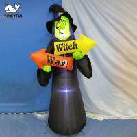 TOOYFUL Halloween Inflatable Witch สร้างไฟสำหรับเครื่องประดับวันหยุด