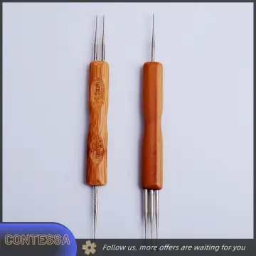 Double-head Dreadlock Crochet Bamboo Handle Hook Needle For