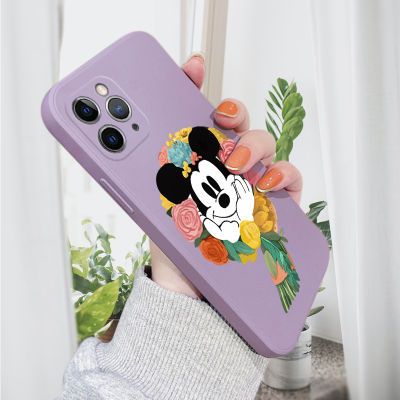 GGK เคสโทรศัพท์มิกกี้พวงมาลัยลายการ์ตูนสำหรับ iPhone 11 iPhone 11 Pro 11 Pro Max ของแท้ปลอกซิลิโคนของเหลวคลุมทั้งหมดเคสป้องกันทนแรงกระแทกกล้อง