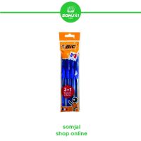 BIC - บิค Super EZ Stic ปากกาลูกลื่นหัวเข็ม OPP ขนาด 0.7 mm. ปากกาหมึกสีน้ำเงิน Blue