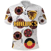 2023 NEW Style Hawthorn Polo Shirt Hawks Indigenous - Whitesize：XS-6XLNew product，Can be customization