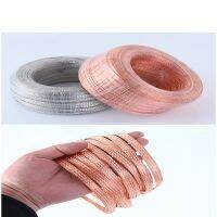 Copper braided ground wire stranded soft bare flat conductive tape 1.5/2.5/4/6/10/25/35/50 square Wires Leads Adapters