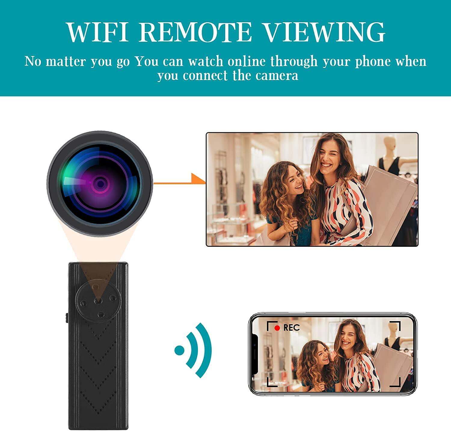 ZZOOI Mini Button Spy Camera Wireless Nanny Cam HD 1080P Hidden