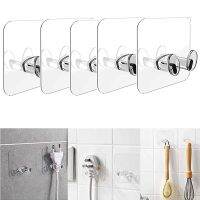 5 Pcs Hooks Strong Non-marking Plug Hooks Storage Racks Waterproof Wall Stickers Hangers Multi-function Kitchen Accessories