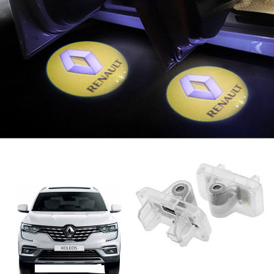 2ชิ้นไฟประตูรถโปรเจ็คเตอร์โลโก้แสงประตูรถยนต์สำหรับ Renault Koleos 2009-Up