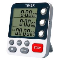 Digital Dual Kitchen Timer,3 Channels Count UPDown Timer,Cooking Timer,Large Display,Loud Volume Alarm and Flashing