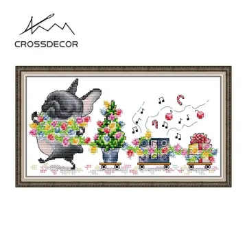 CROSSDECOR Stamped Cross Stitch Kits Full Range of Patterns Embroidery Starter Kits for Beginners, Printed Cross-Stitch Sets for Home Decor DIY 14ct