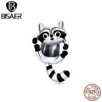 【❉HOT SALE❉】 changxiej0303636 ลูกปัด Bisaer Raccoon 925แถบสีดำ Aniaml เสน่ห์จี้พอดีสร้อยข้อมือสร้อยคอเครื่องประดับ Efc403