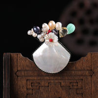 TANGTANG Mothers Brooch Unique New Natural Pearl Brooch Female Retro Luxury Shell Brooch Coat Scarf Pin Handmade High End Pins