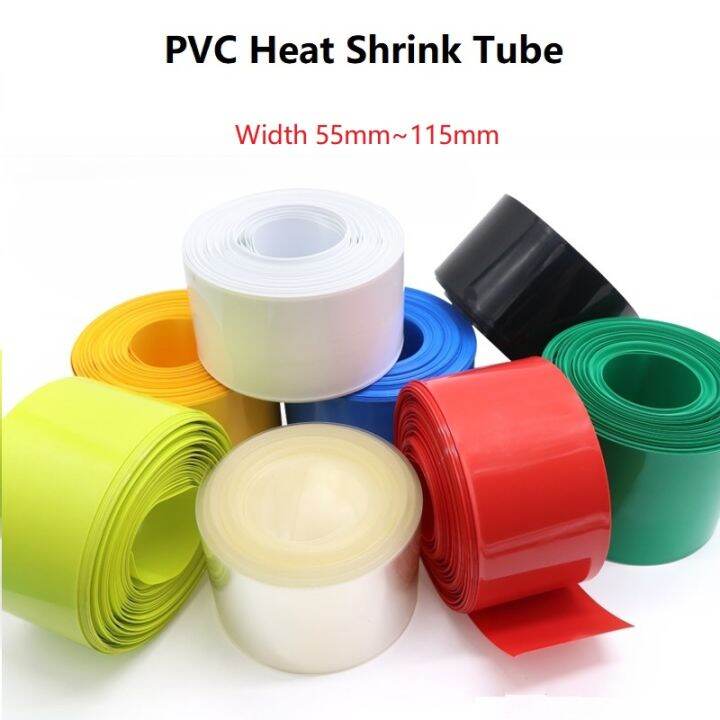 5M Width 55mm 115mm PVC Heat Shrink Tubing 18650 Lithium B Liion Wrap Cover Skin PVC