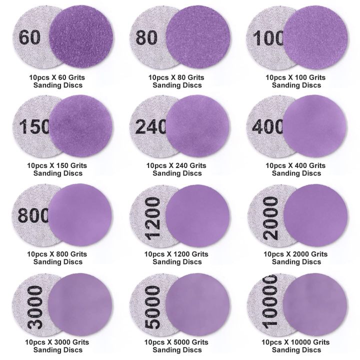 sanding-discs-1-inch-120-pcs-wet-dry-sandpaper-hook-and-loop-60-10000-grits-polishing-pad-for-dremel-drill-grinder-rotary-tools