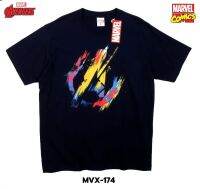 ลิขสิทธิ์แท้จาก Marvel เสื้อยืด Avengers Painted Logo แขนสั้นผู้ชาย สีน้ำเงินกรมท่า Official licences mvx-174