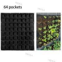 64 Pockets Wall Hanging Planting Bags Vertical Garden Wall-mounted Flower Plant Grow Nursery Bags OutdoorYB23TH