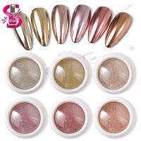 ผงขัดเล็บออโรล่า ทอง เงิน โรสโกลด์ ผงกระจก 6g Rosegold gold silver Mirror Glitter Nail Aurora พร้อมส่งจ้า