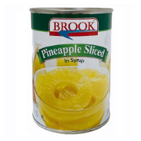 Brook Pineapple Sliced in Syrup บรูค สับปะรดแว่นในน้ำเชื่อม บรรจุกระป๋อง 567 กรัม