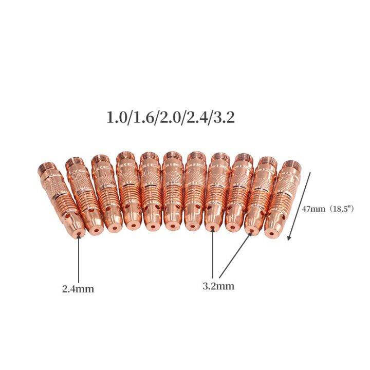 อินเวอร์เตอร์เชื่อมทิกอาร์กอน10ชิ้นอุปกรณ์เชื่อมดีซี-อุปกรณ์1-6มม-2-0มม-2-4มม-3-0มม-3-2มม-ตัวคอลเล็ตทังสเตน