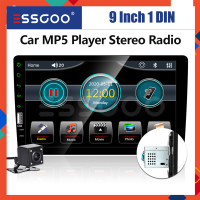 ESSGOO เครื่องเล่น MP5วิทยุสเตอริโอสำหรับรถยนต์ขนาด9นิ้ว1 Din ระบบหน้าจอสัมผัส HD เต็มระบบเสียงสะดุ้ง Kamera Spion การเชื่อมโยงกับกระจก BT/tfm/ USB/Gratis Ongkir