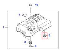 #MD ยางรองฝาครอบเครื่อง FORD RANGER / MAZDA BT-50 ปี 2006-2011 (จำนวน 1อัน) อะไหล่แท้เบิกศูนย์