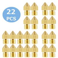 22Pcs MK8 Nozzle 0.2mm 0.3mm 0.4mm 0.5mm 0.6mm 0.8mm 1.0mm Brass Extruder Thread for 1.75mm Filament Head 3D Printer Parts [NEW]