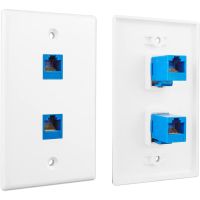 2-Pack Ethernet Wall Plate, RJ45 Cat6 Female to Female Jack Inline Coupler Face Plates