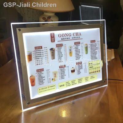 ■ Painel De Vidro Temperado Restaurante Luminoso นำเมนู Pedidos Exibir Placa Caixa Luz