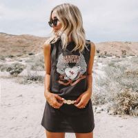 【YF】 Super Chic Rocknroll Vibes Boho DRESS Sleevless Casual Summer Dress Charcoal T Shirt Women 2020 Gypsy Vestido