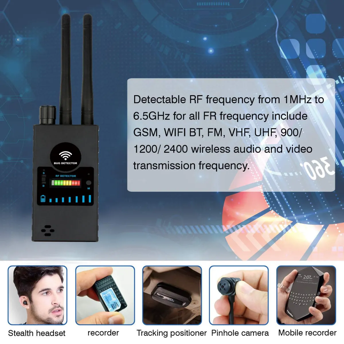 เครื่องตรวจจับสัญญาณ Gps เครื่องตรวจจับไร้สาย Gps Rf เครื่องสแกนเนอร์  Finder อุปกรณ์ Gsm Finder | Lazada.Co.Th