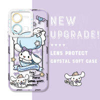 Volans Y02 Vivo Y22S Y19 Y16 Y35 Y76 5G ต้นฉบับกันกระแทกลายการ์ตูน Cinnamoroll Kurmi เคสโทรศัพท์คริสตัลปลอกอ่อนคลุมทั้งหมดเคสมือถือใสปกป้องกล้อง