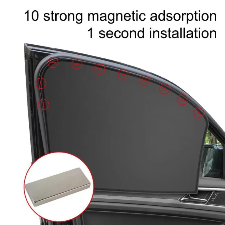 4-piece-set-new-universal-car-sunshade-window-magnetic-suction-sunshade-heat-insulation-cloth-cover-sunshade-car-side-sunshade