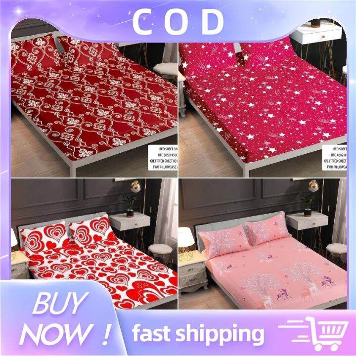 Local delivery 】 Bedsheet Bedsheets Size Beddding (2 pillowcases 1
