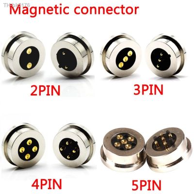 ☬❍❅ 2/3/4/5P waterproof high current magnet suction spring pogo pin connector male female probe DC power charging magnetic connector